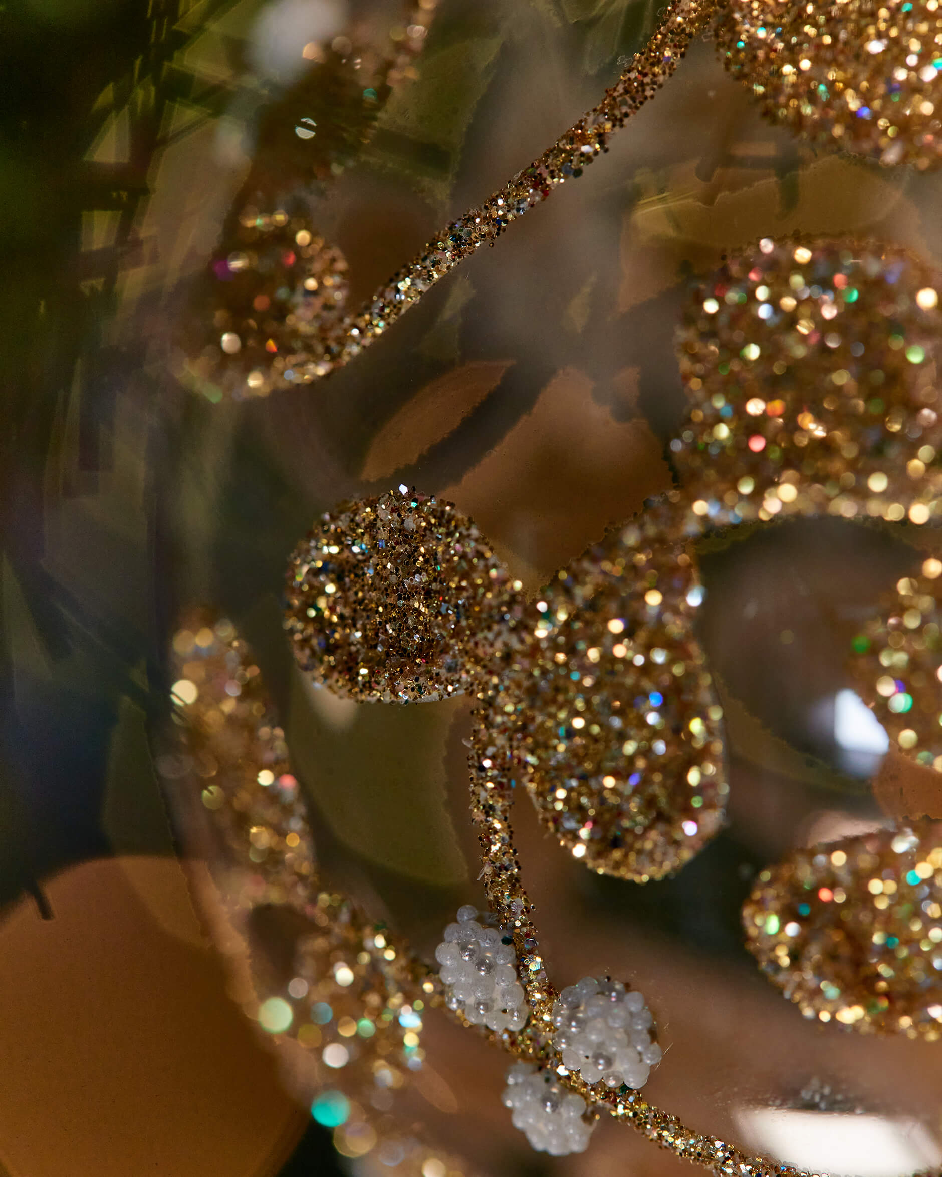 Lux Sparkling Leaves julkula klarglas 8cm