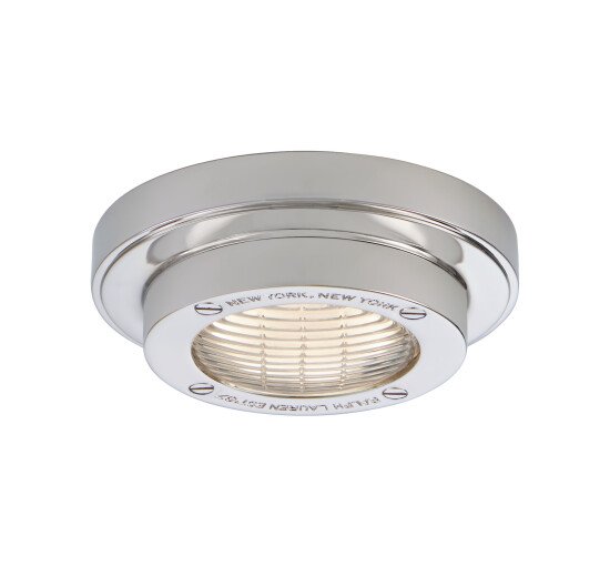Polished Nickel - Grant 4.5" Solitaire Flush Mount Natural Brass