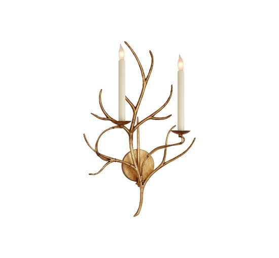 Gilded Iron - Branch Sconce Old White