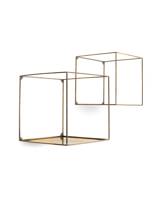 Deco square vägghylla vintage mässing 2-set | Möbler - Förvaring - Bokhyllor | Möbelexperten