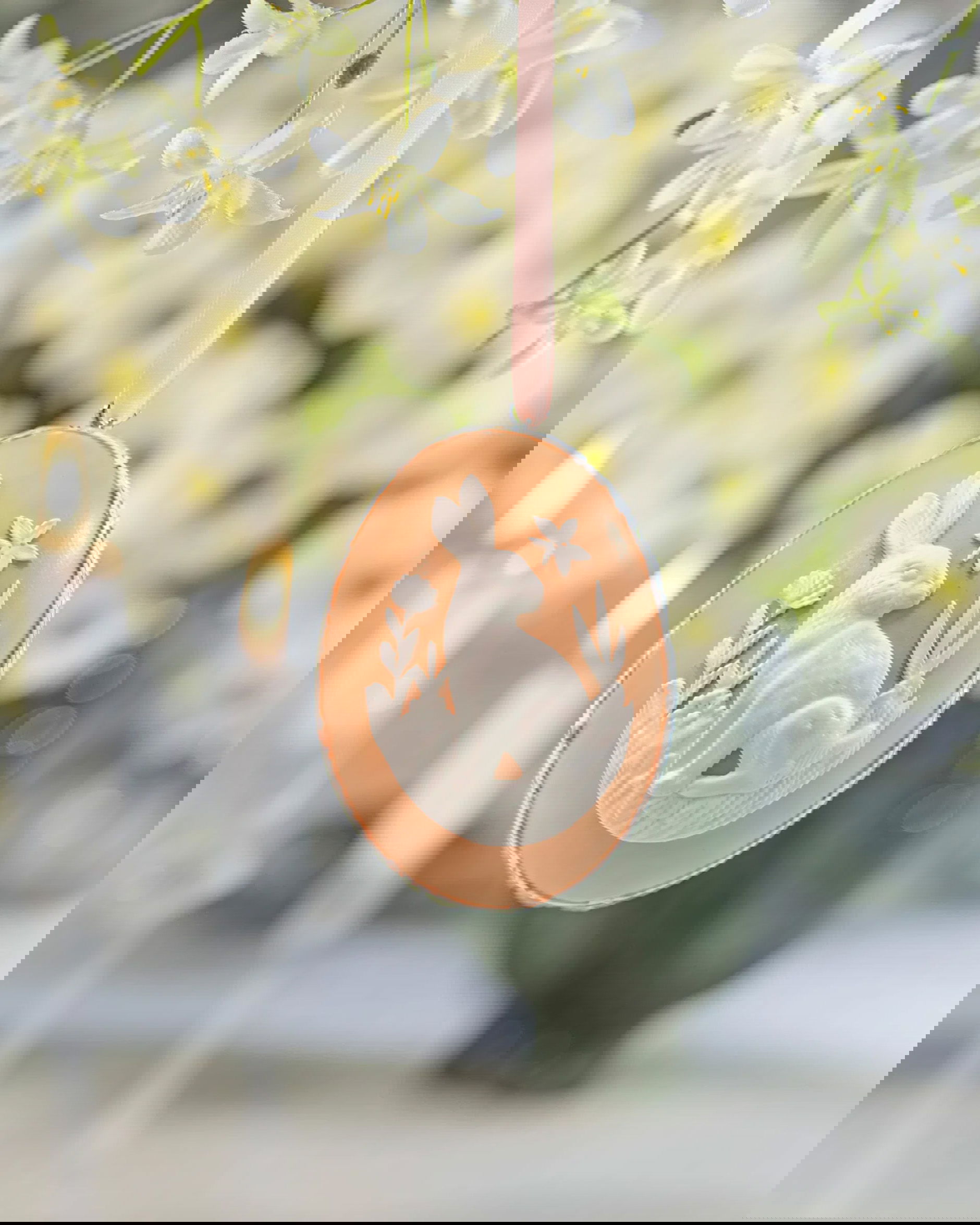 Estrid påskeæg hængende dekoration abrikos