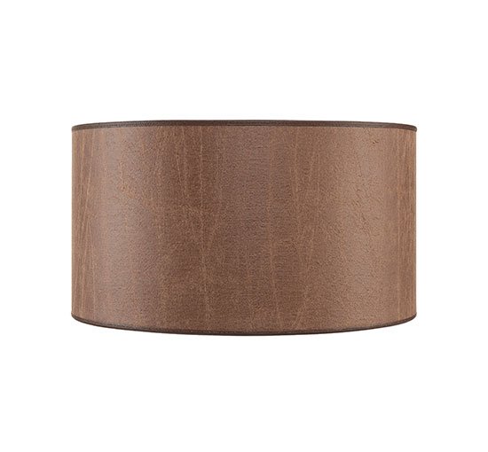 Leather brown - Claton lampshade black cylinder