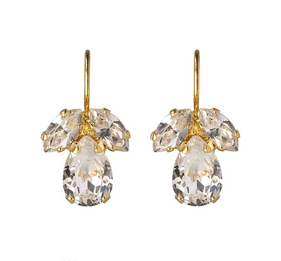 Gold - Petite Timo Earrings Crystal Rhodium