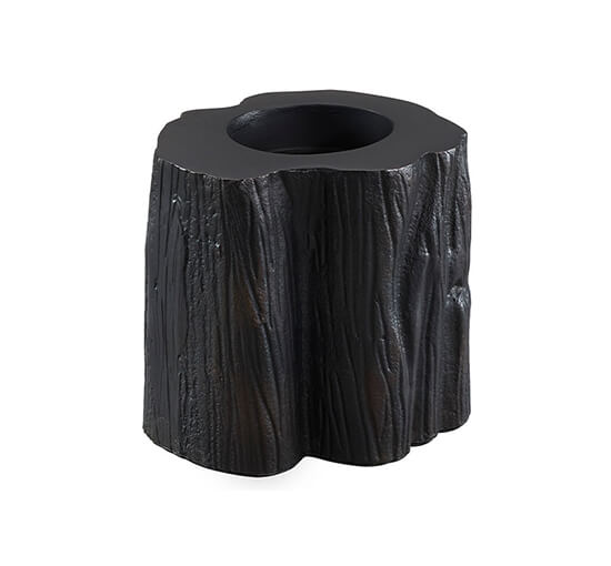 null - Flame Tealight Holder Antique Black L