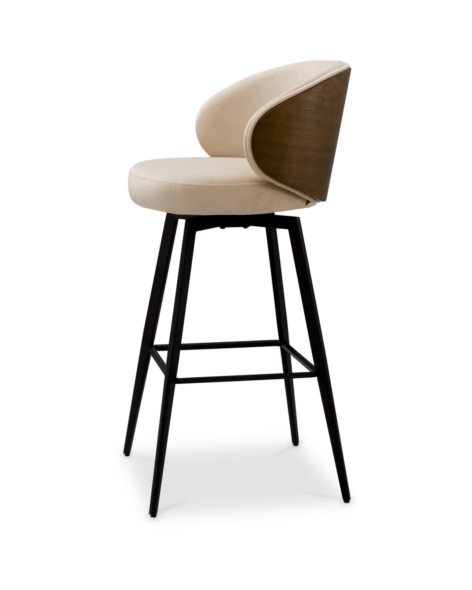 Camerota Bar Stool Sabino Beige/Walnut
