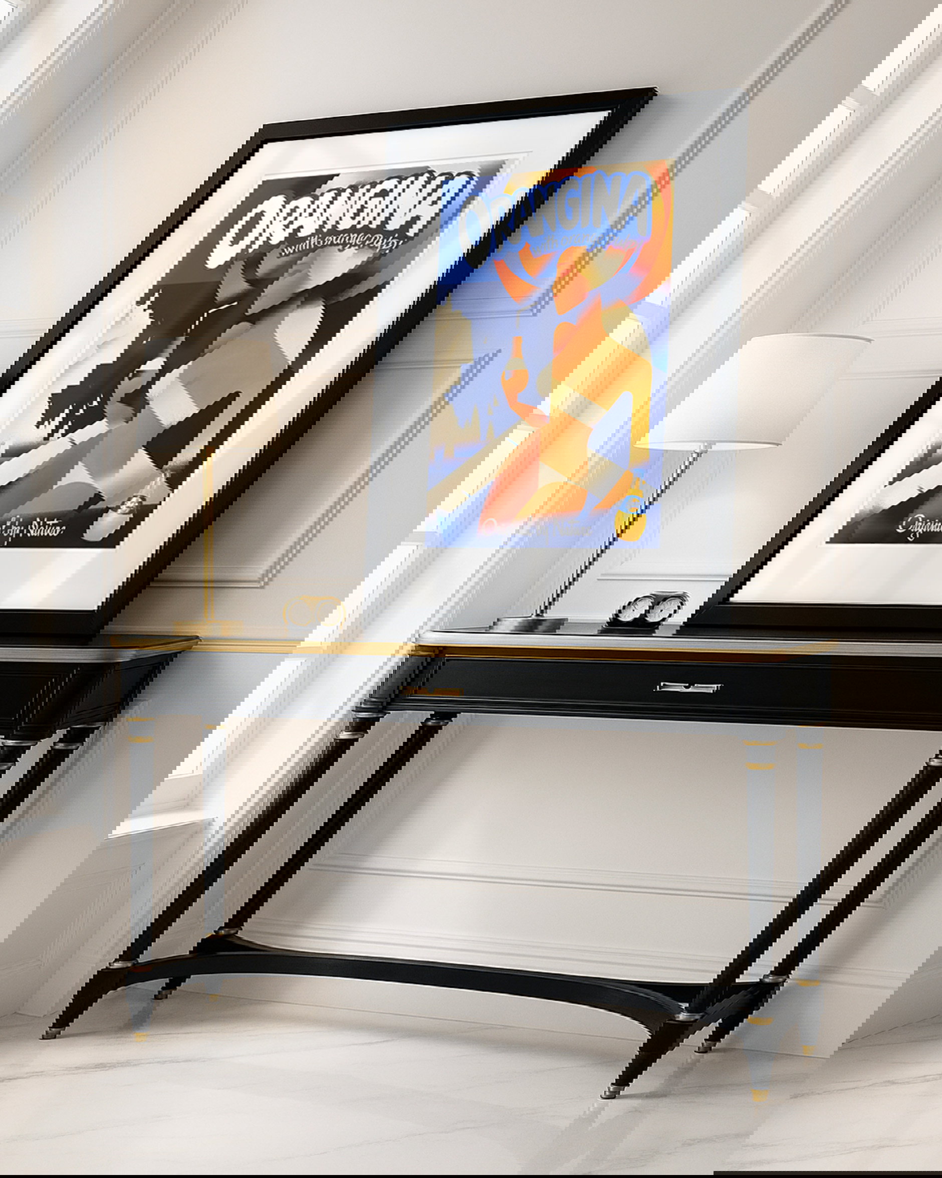 Orangina with orange pulp