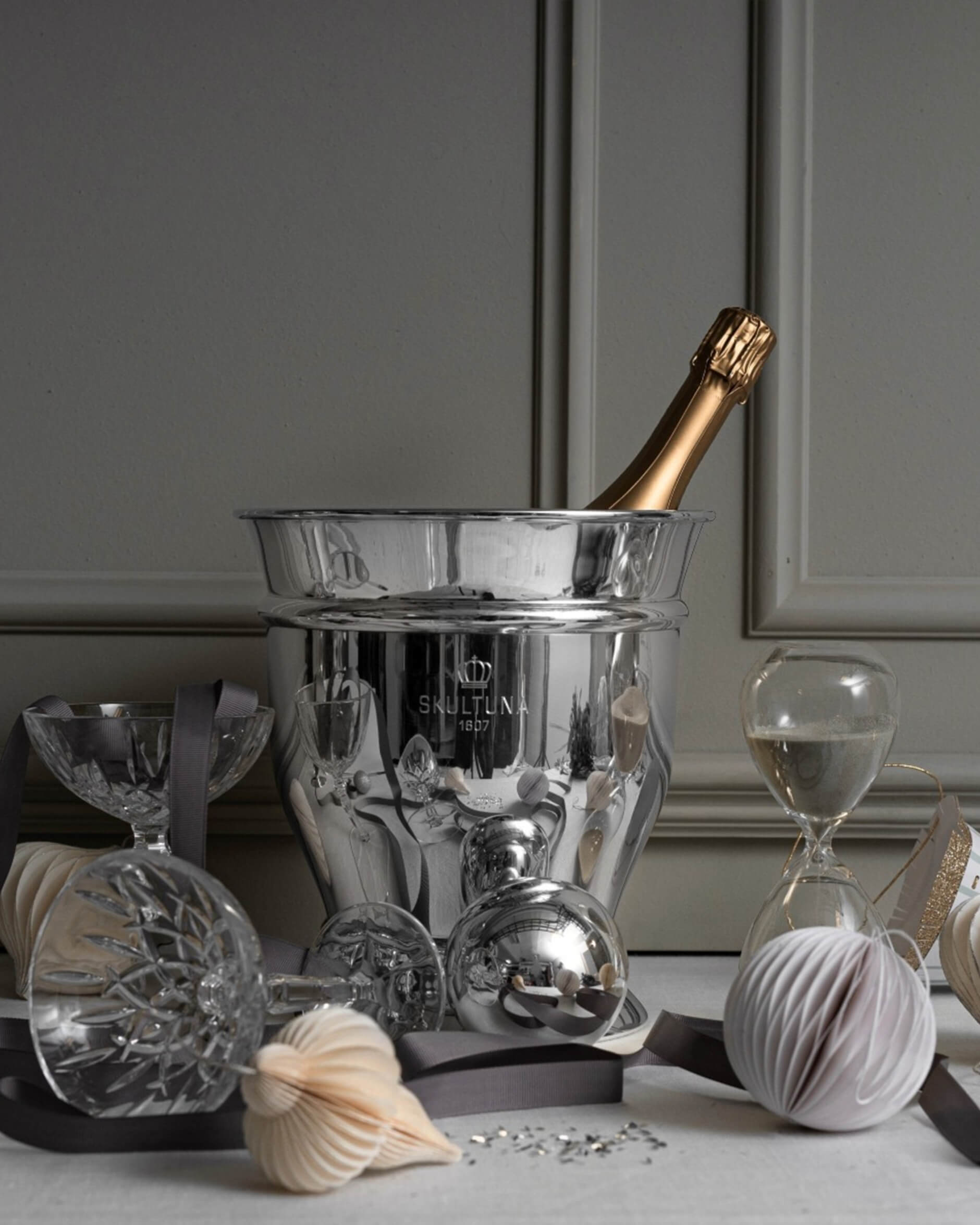 Champagnekylare silver