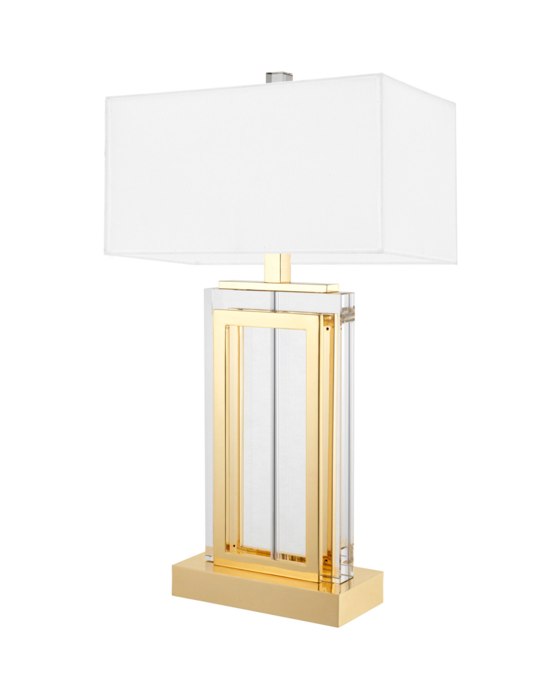 Arlington bordslampa crystal/gold vit