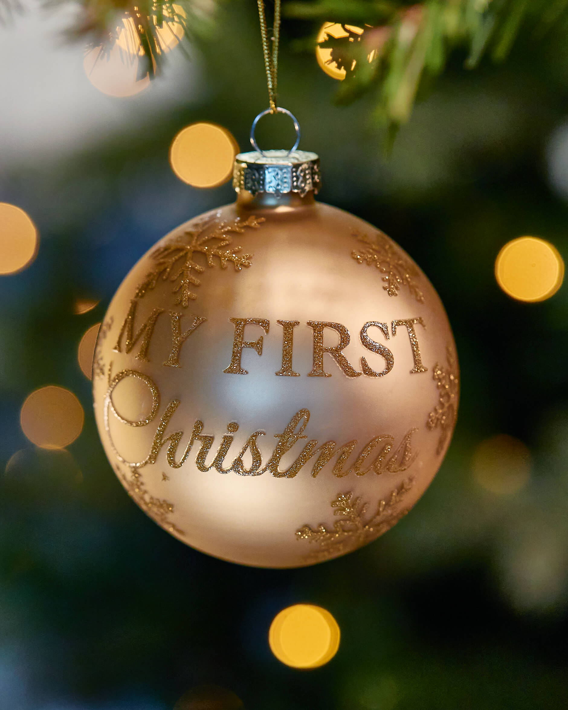 My First Christmas Bauble Gold 8cm