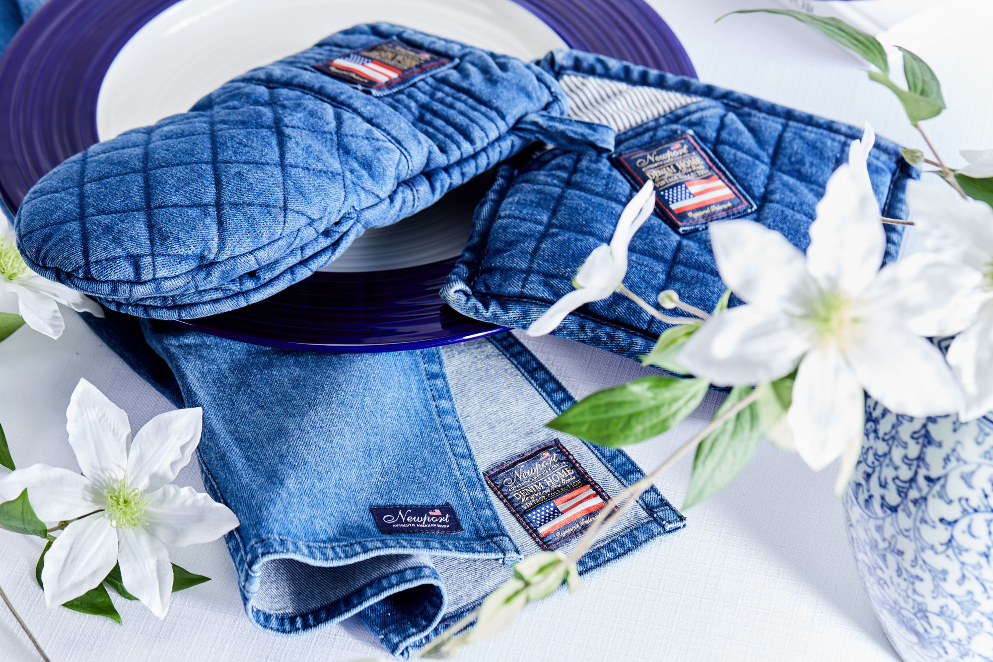 Denim bordstablett blå