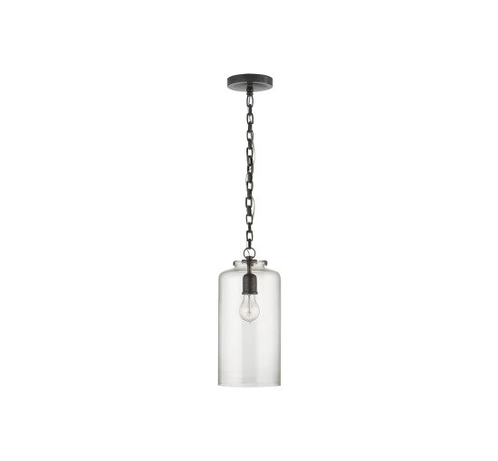 Bronze - Katie Cylinder Pendant Polished Nickel/Clear
