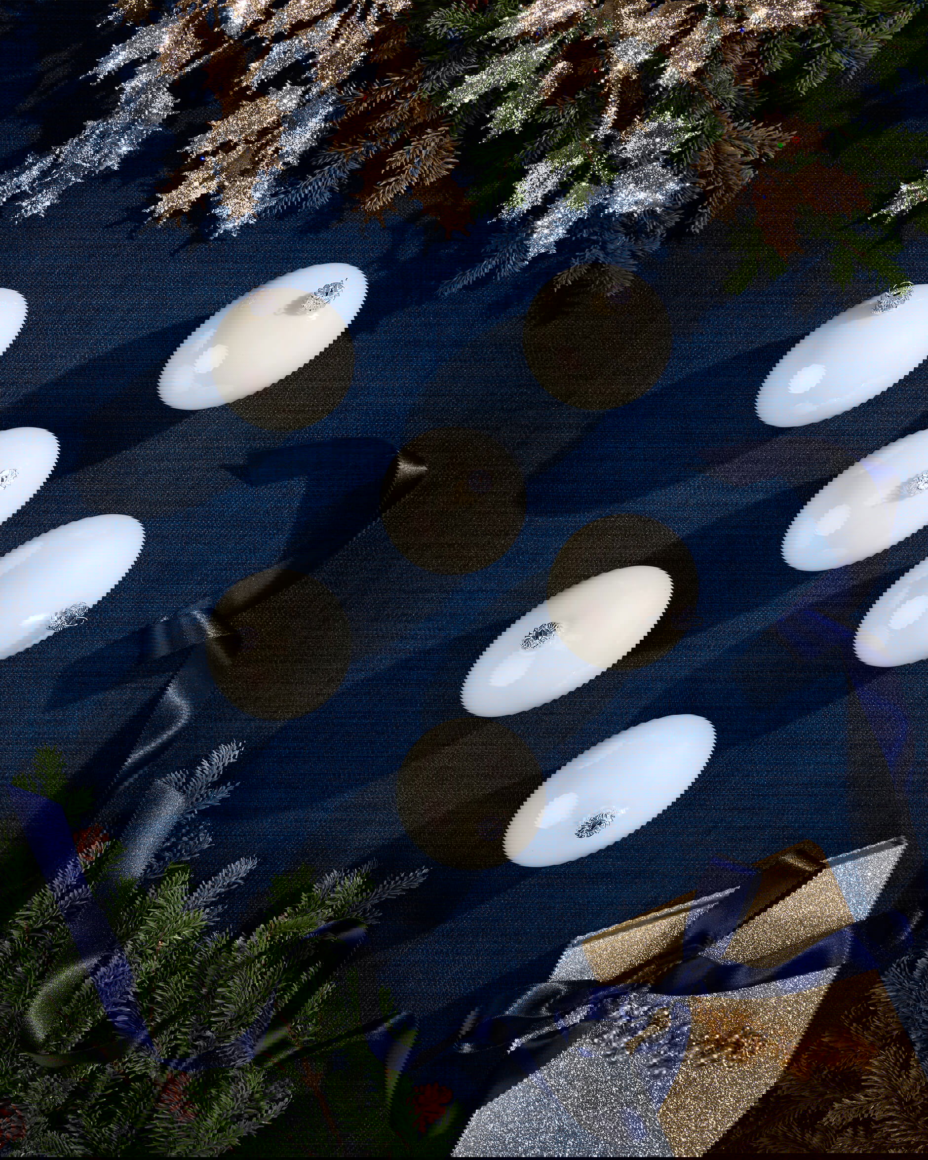 Esther-joulupallo valkoinen 6kpl