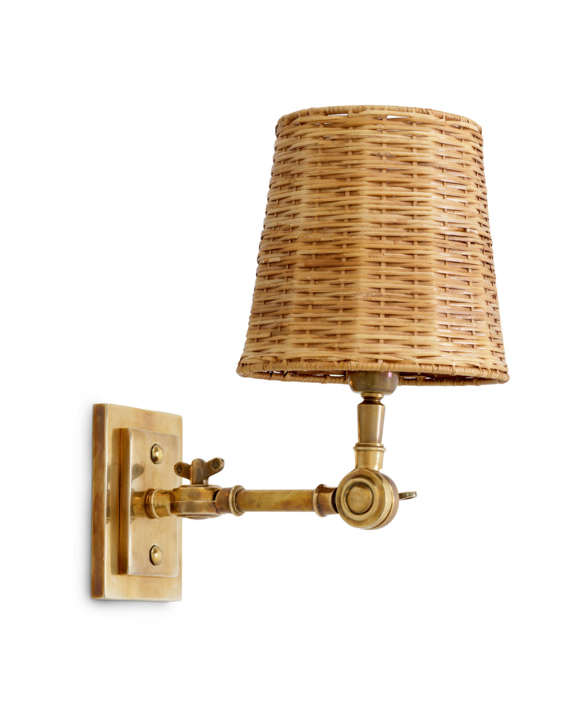Wentworth Wall Lamp Brass/Rattan
