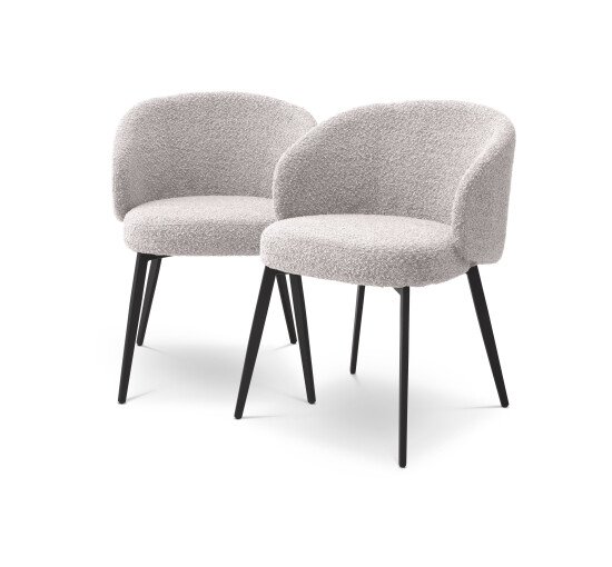 Bouclé grey - Dining Chair Lloyd sisley pink with arm set of 2