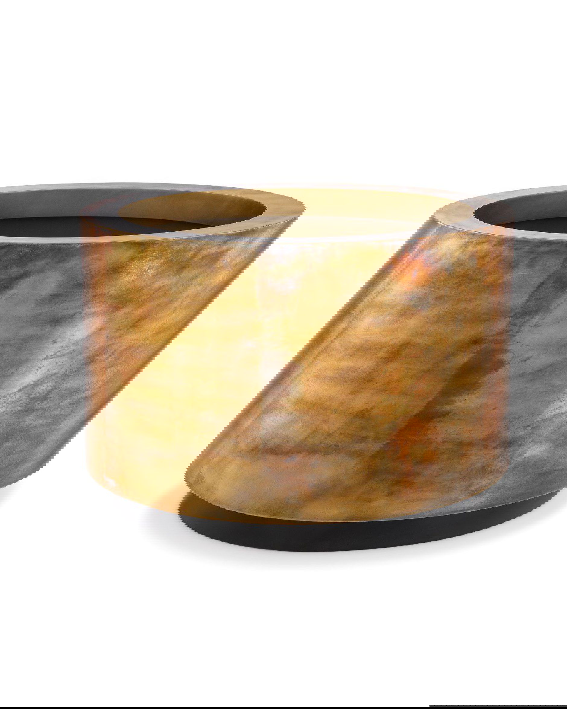 Jasper planteringslåda rund antik mässing OUTLET