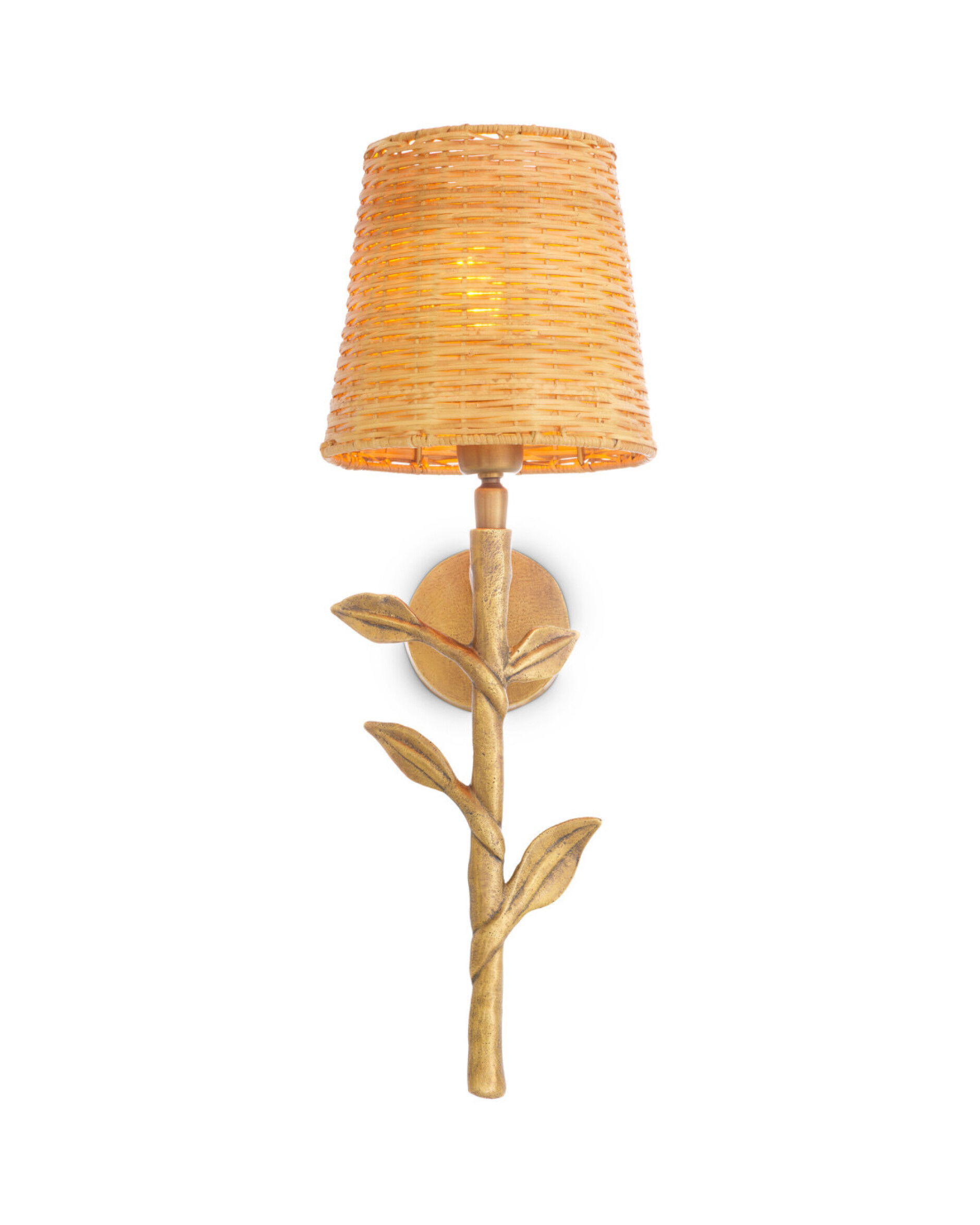 Farini wandlamp messing / rotan