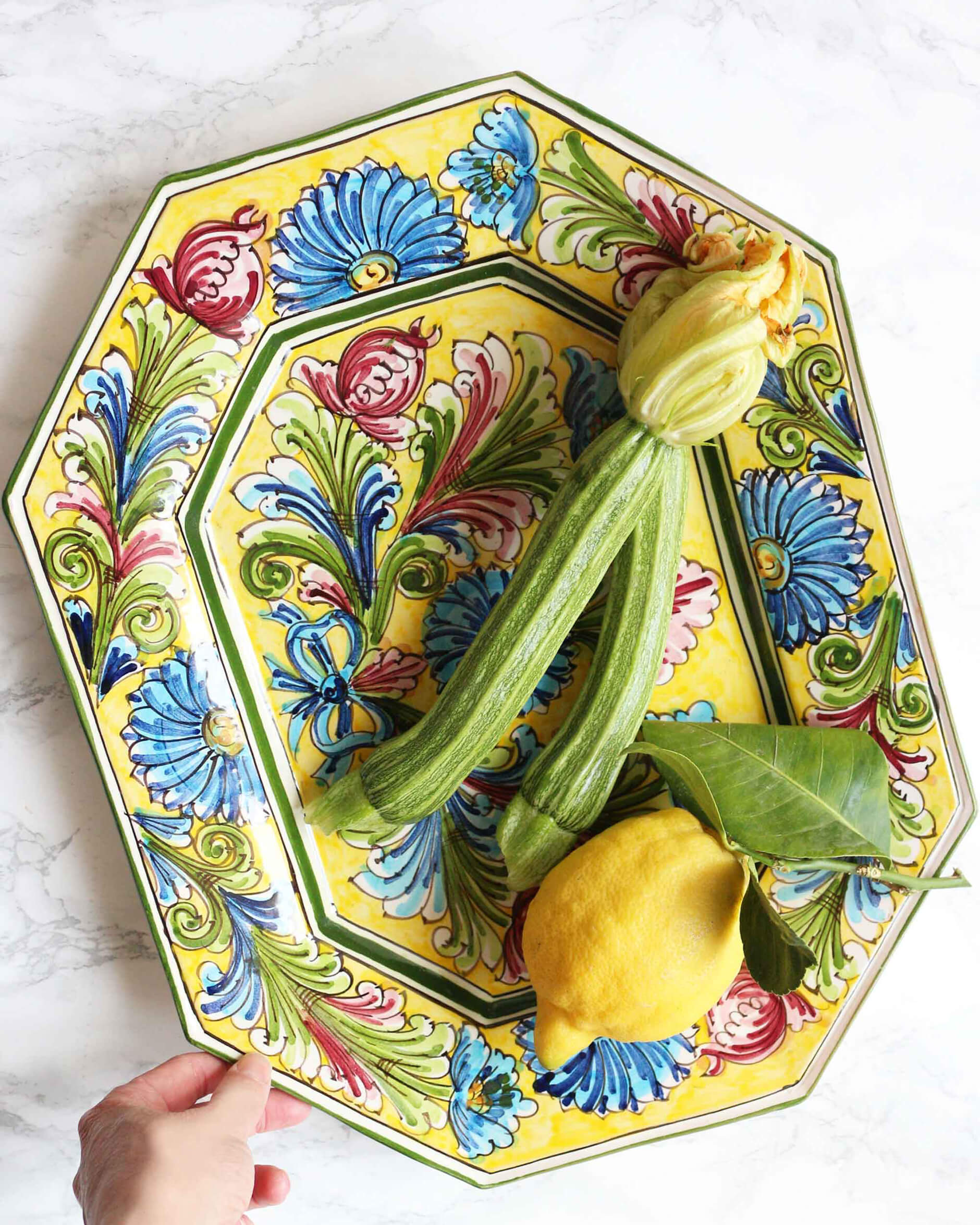 Rosolini serveringsfat gul