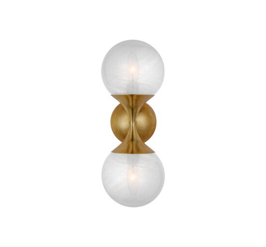 null - Cristol Small Double Sconce Antique Brass