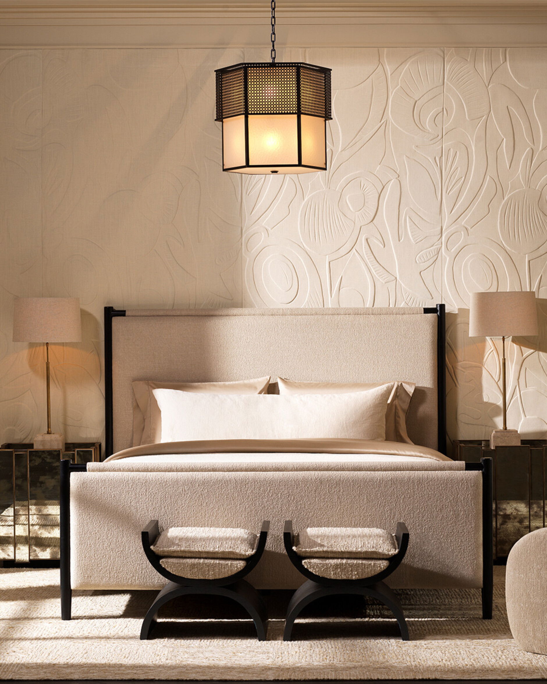 Nottingham nachtkastje spiegelglas/geborsteld messing