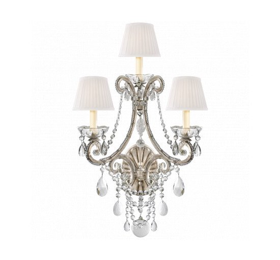 null - Adrianna Triple Sconce Antique Silver Leaf