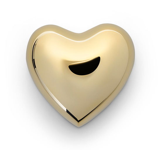 Polished Brass Heart Objet d'Art, Small