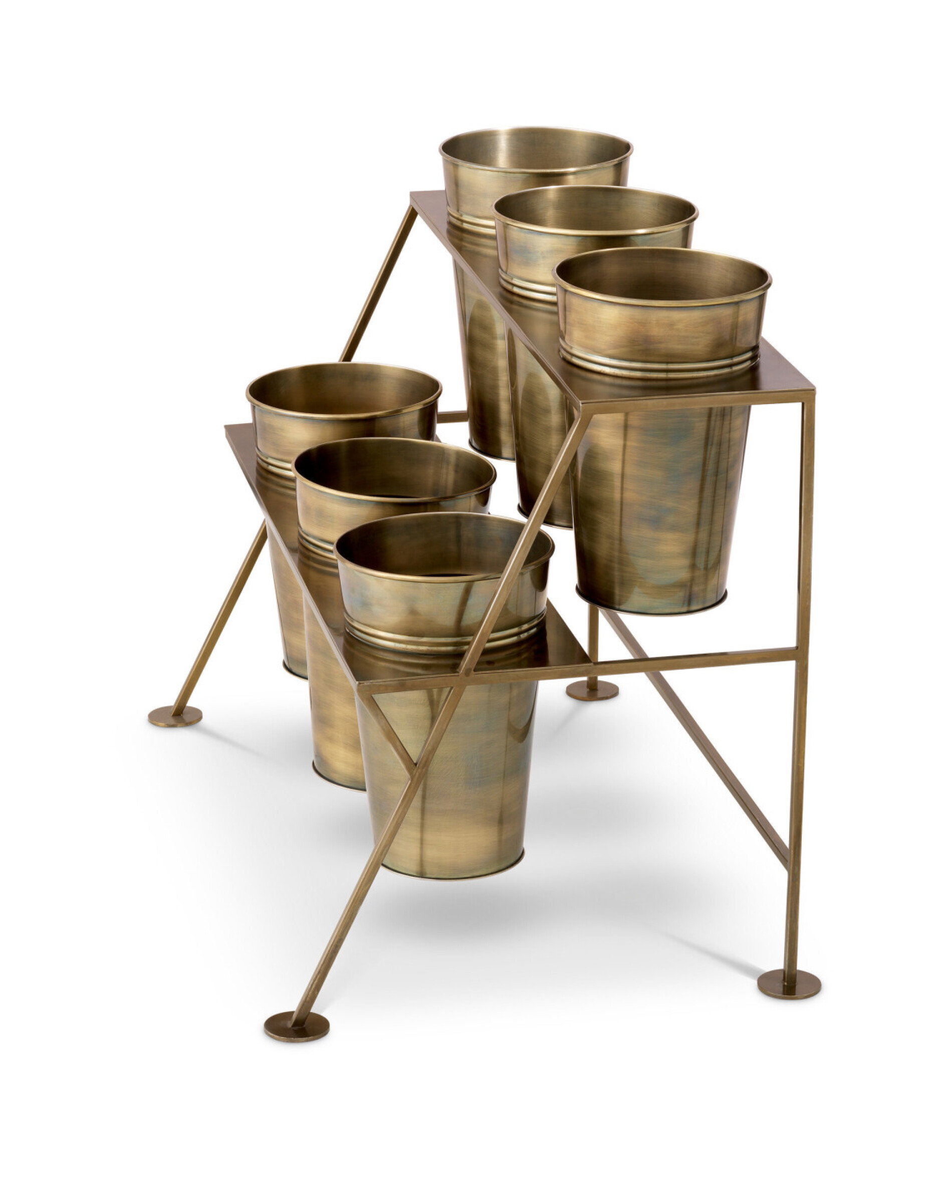 Maison des Fleurs flower stand antique brass