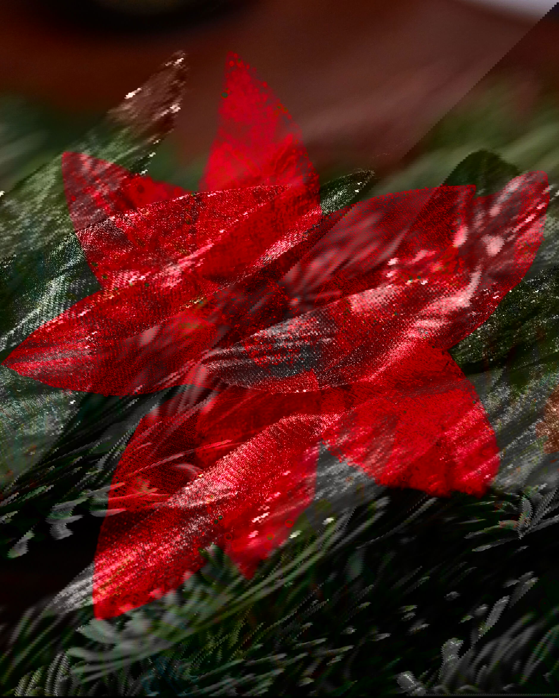 Eleanor Poinsettia Ornament Red