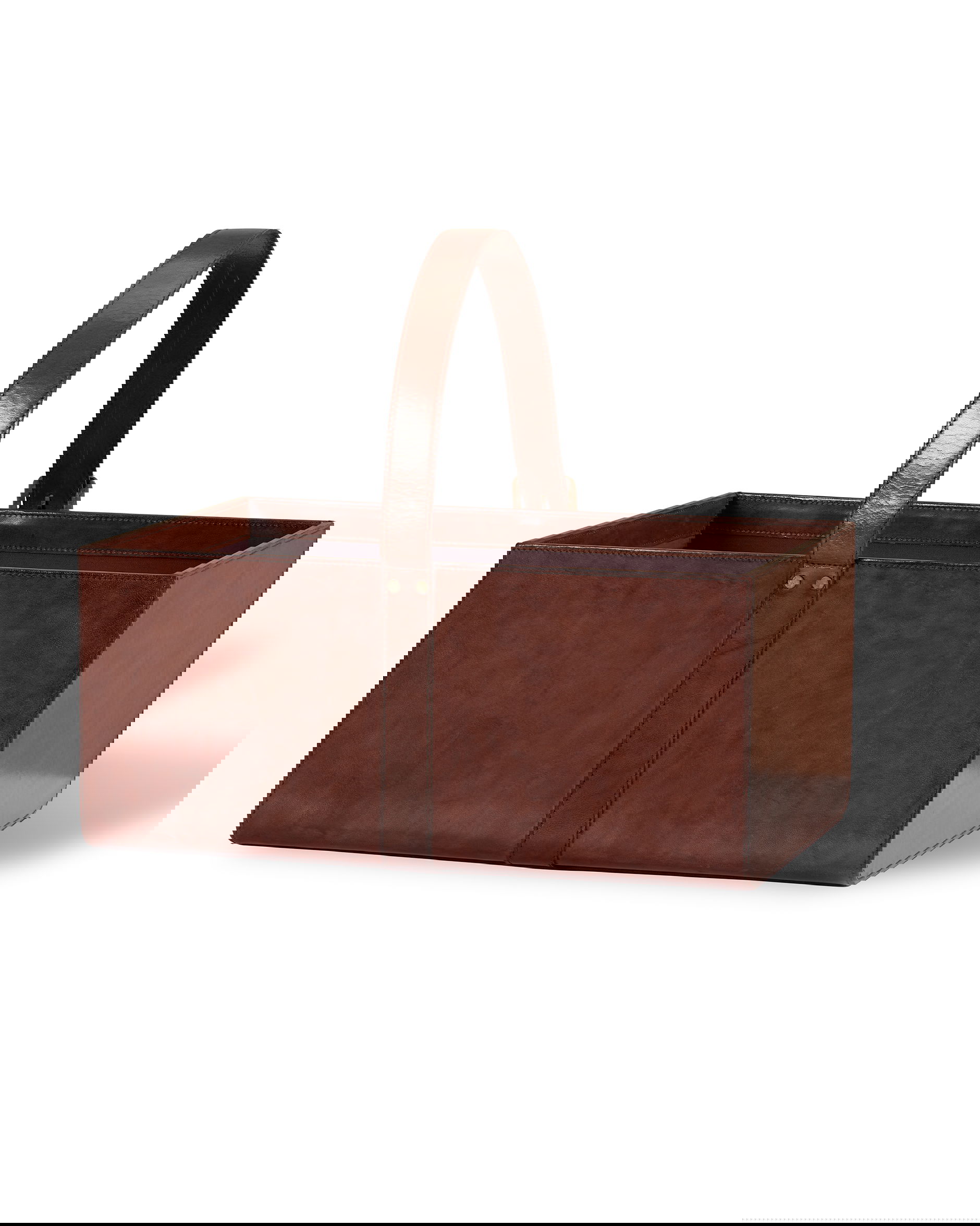 Kensington Newspaper Basket with Leather Handle