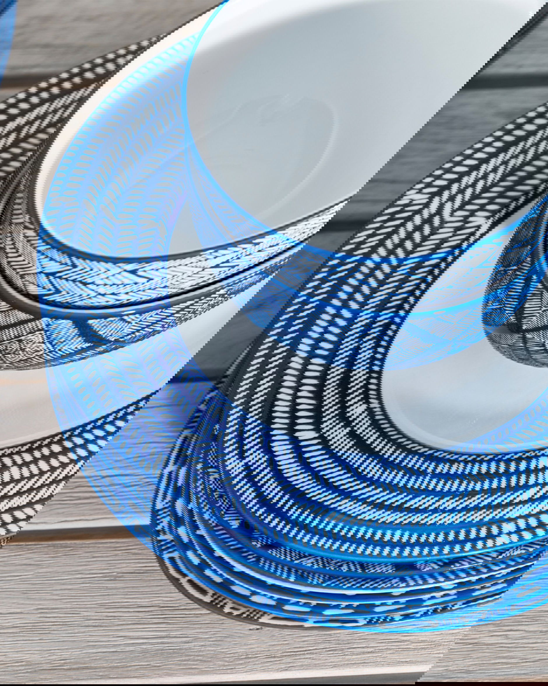 Capri Azzurra assietter blå/vit 6-pack