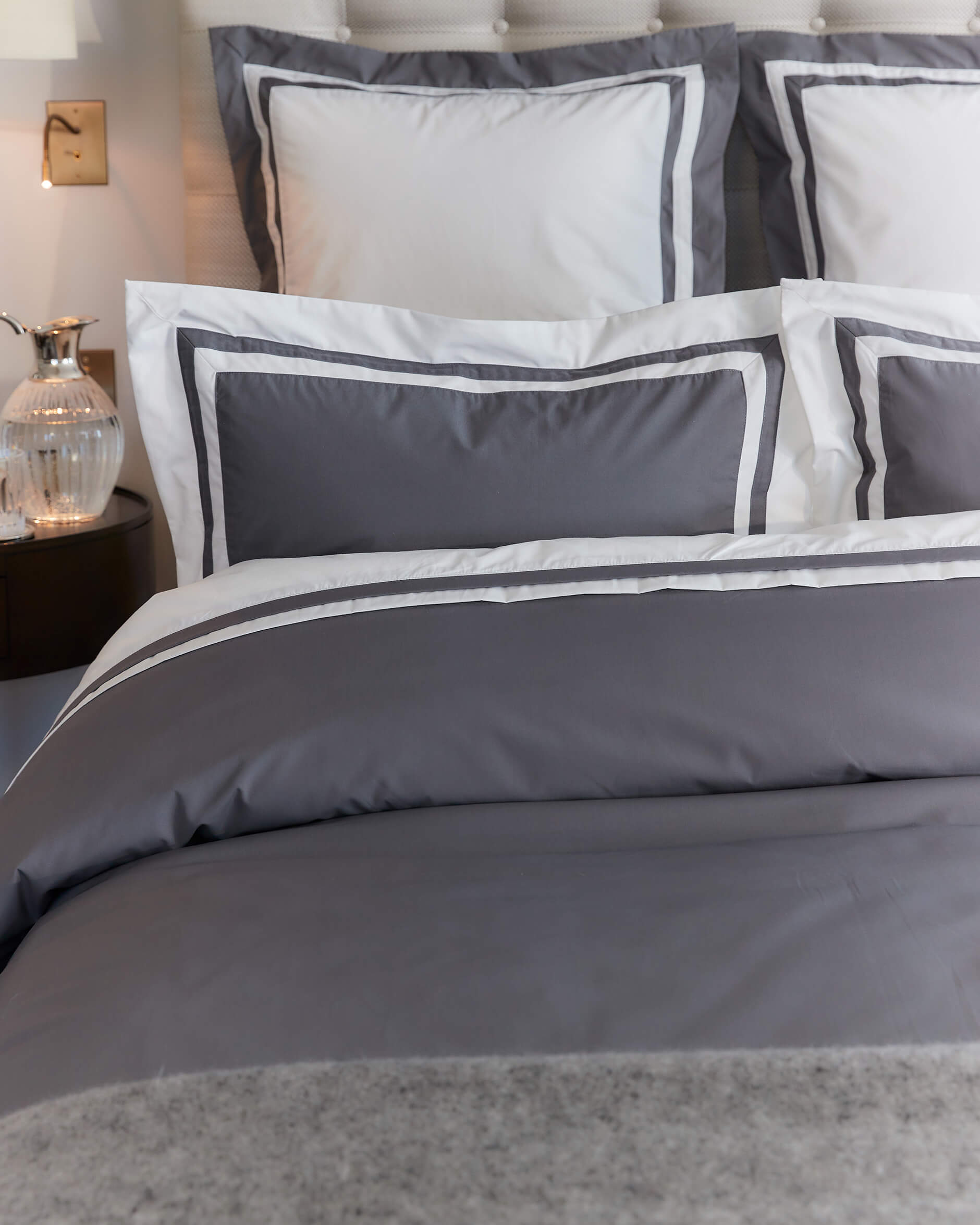 Belgravia påslakan grå/vit