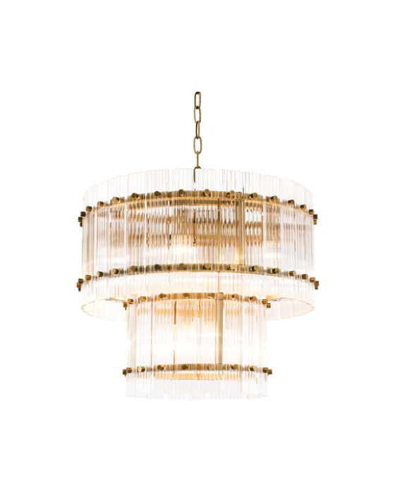 Ruby taklampa antik mässing