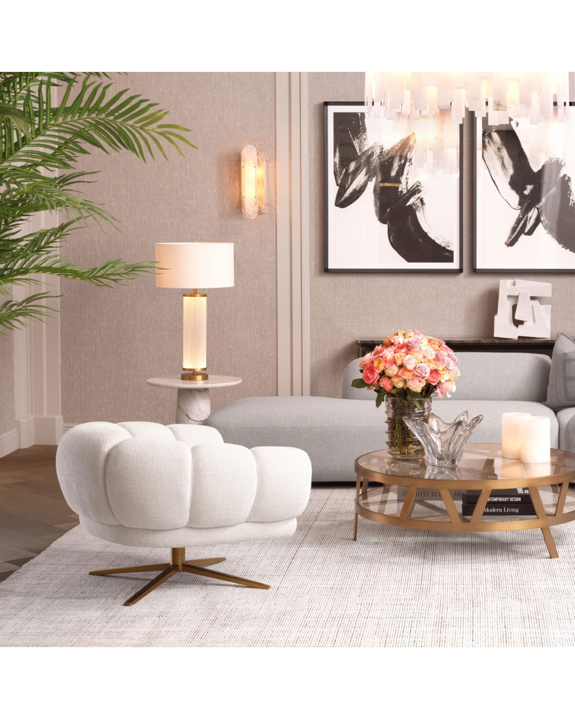 Sunset fåtölj lyssa off-white