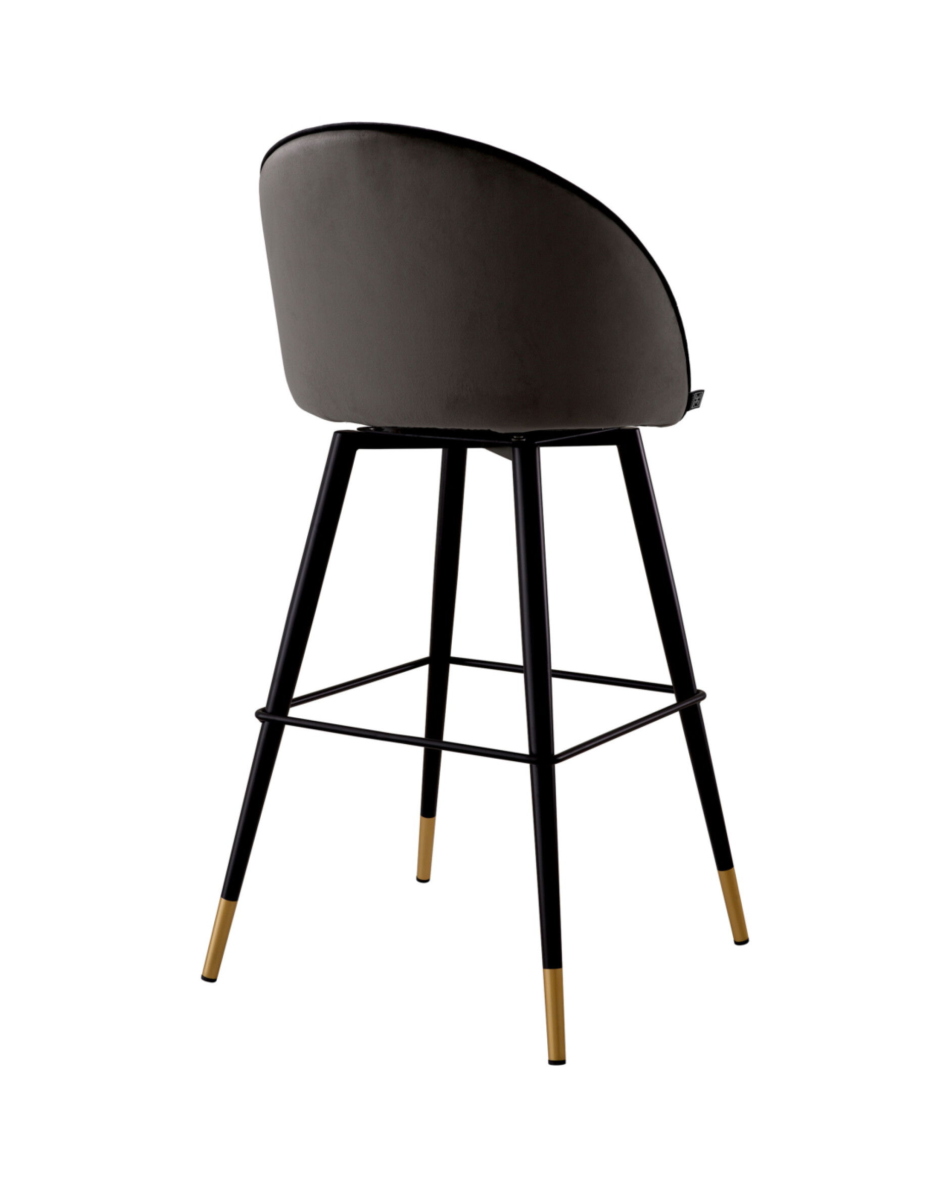 Cooper Bar Stool Roche Dark Grey Velvet Set of 2