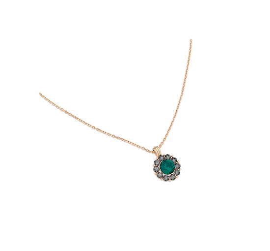 Sofia halsband emerald/black diamond