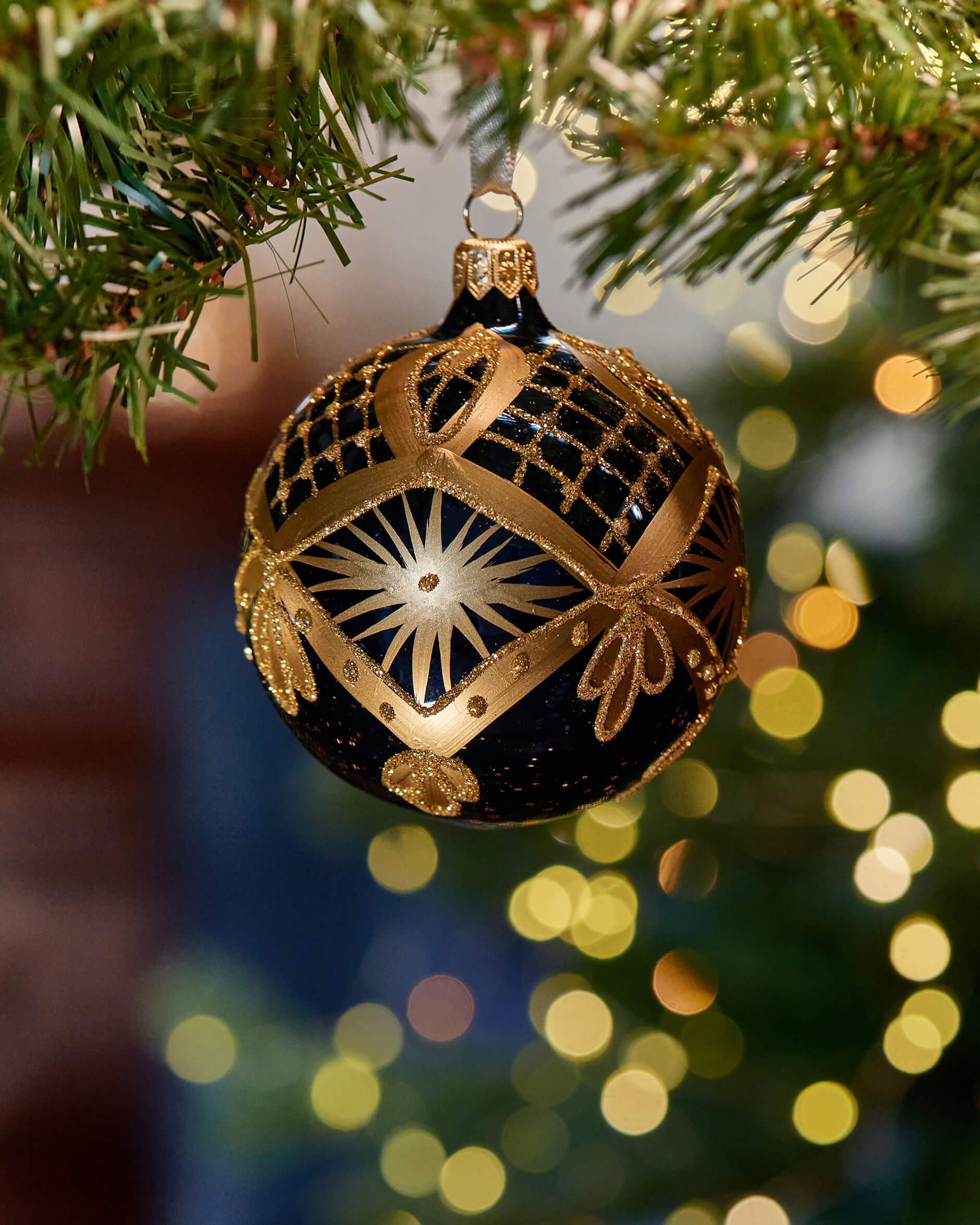 Lux Leonard julkula blå/guld 8cm