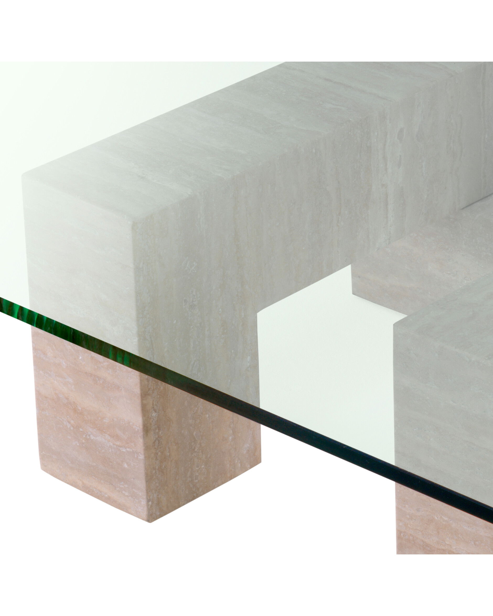 Ikal soffbord travertin