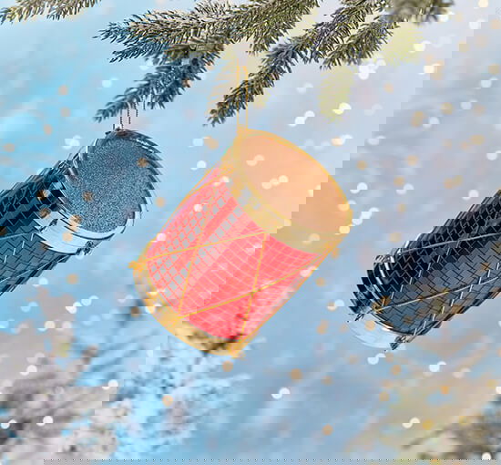 Frans trumma julgransdekoration röd