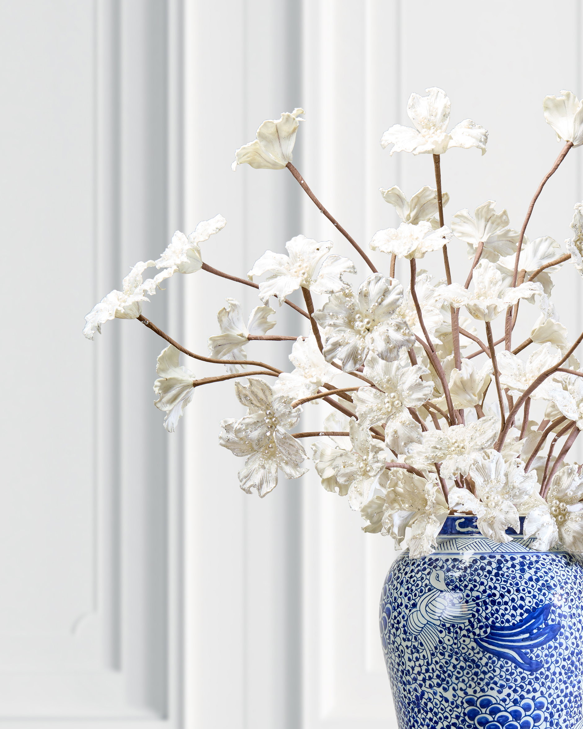 Dogwood Blossom dekorationskvist vit