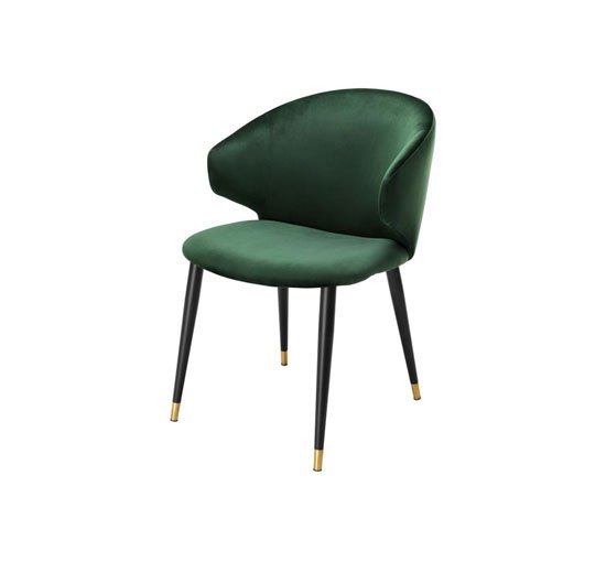 Roche dark green velvet - Volante dining chair velvet savona midnight blue