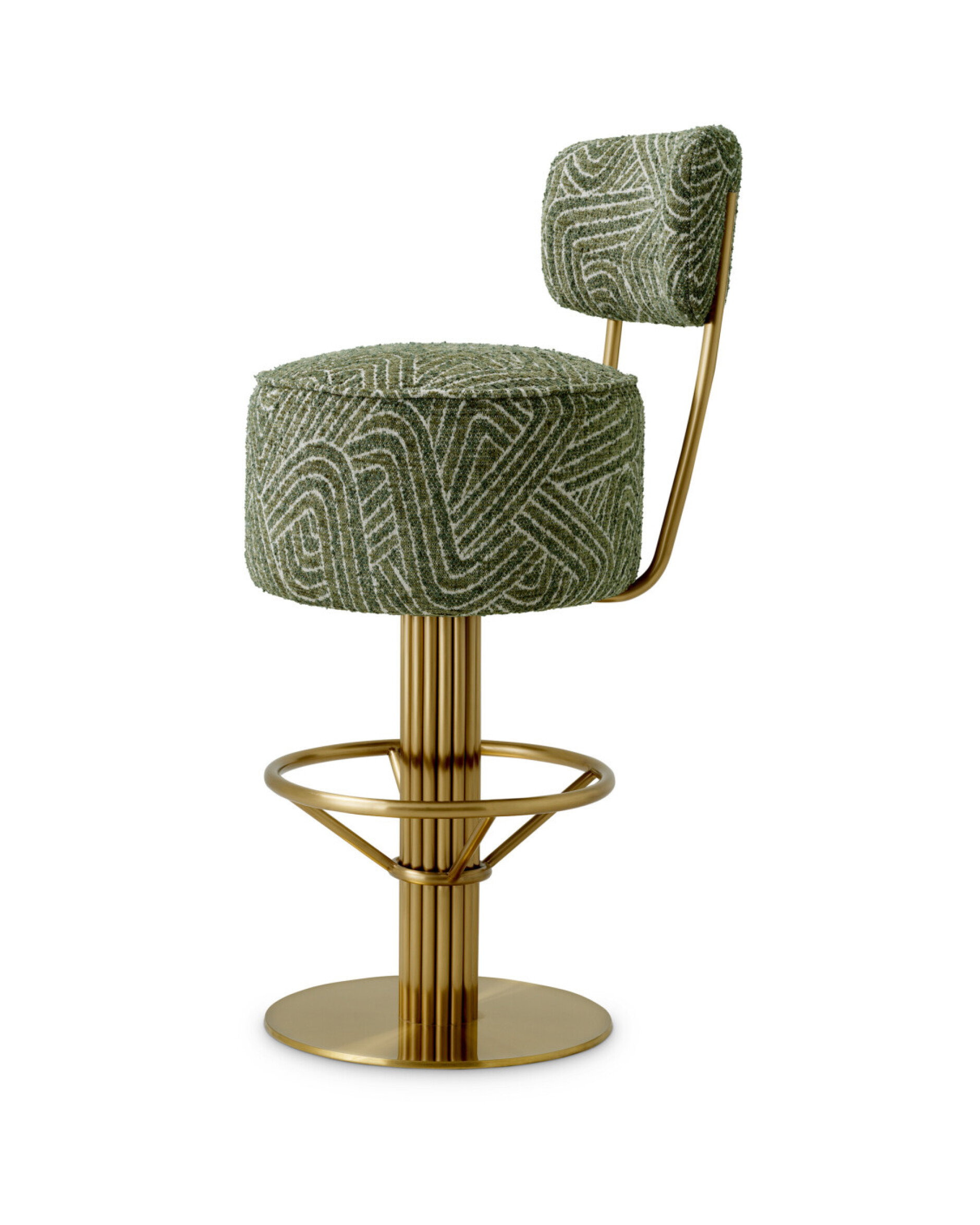 Carleton Swivel Bar Stool With Back Camari Green