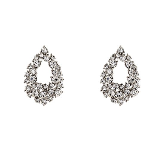 Crystal / Silver - Petite Alice Earrings Rose Opal