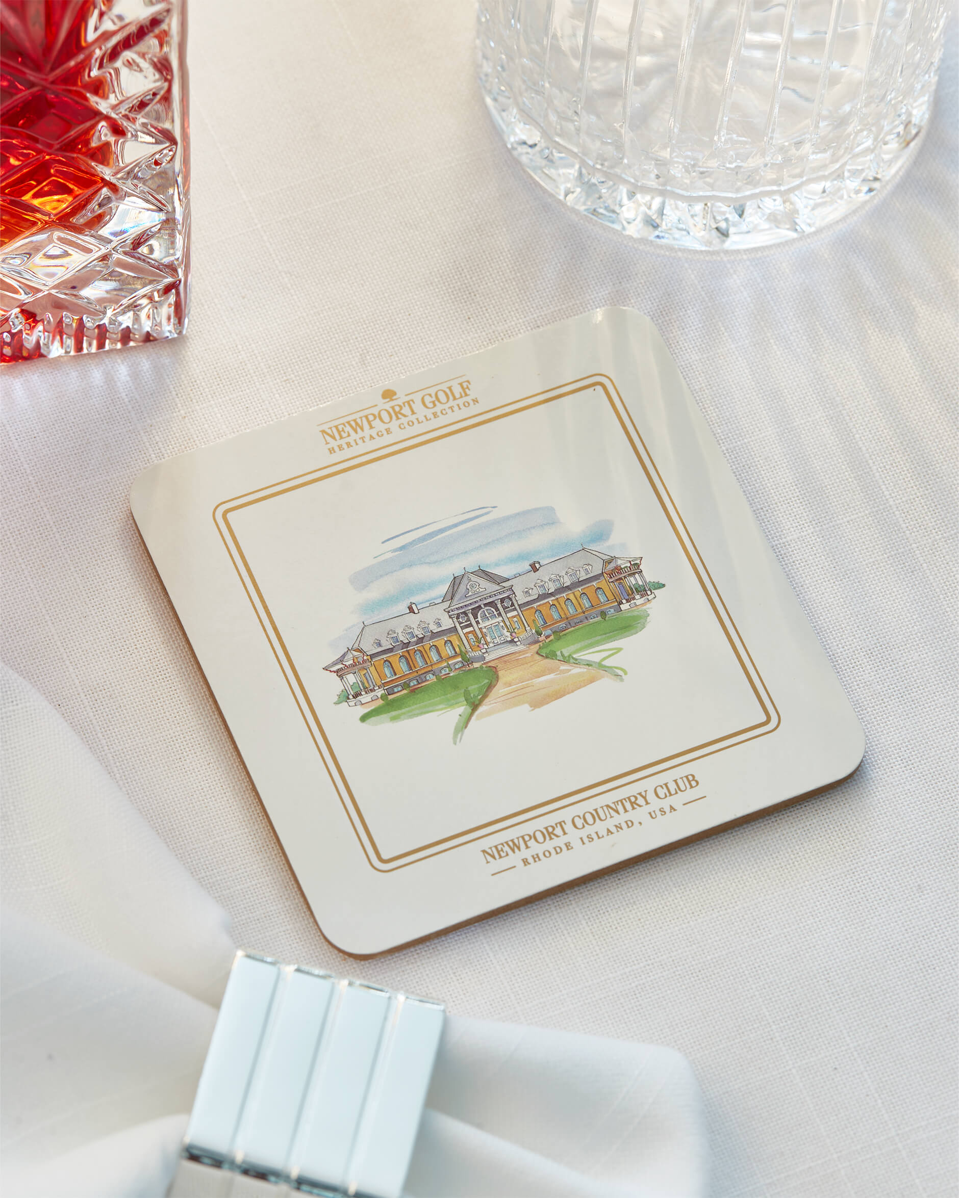 Clubhouse glasunderlägg vit 6-pack