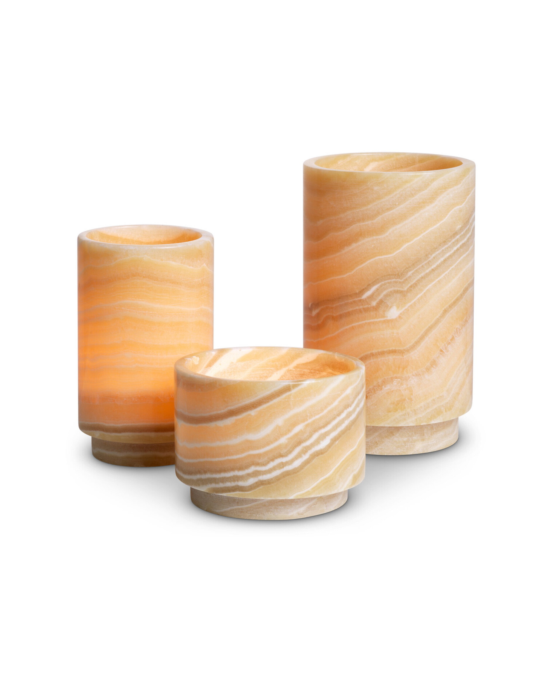 Leonidas yellow tealight holders set of 3