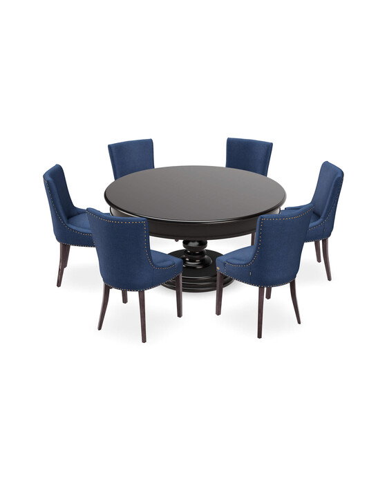 Cardiff matbord med Hudson matstol indigo