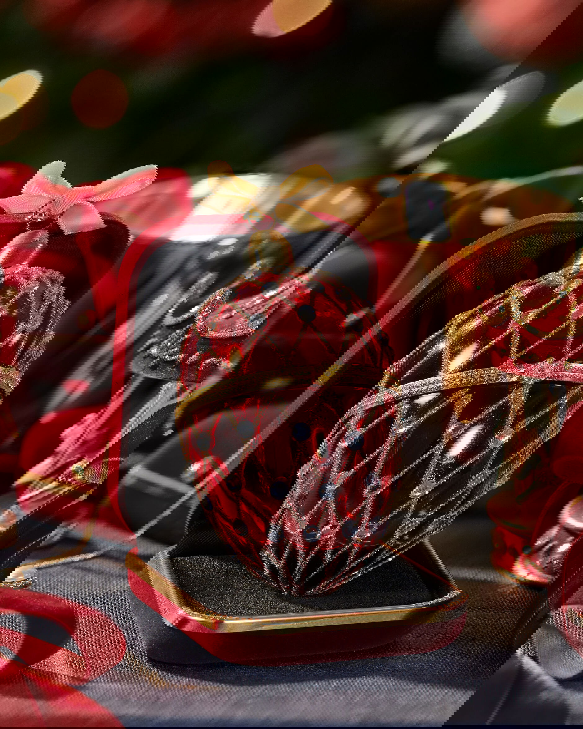 Dalton fabergéägg juldekoration röd