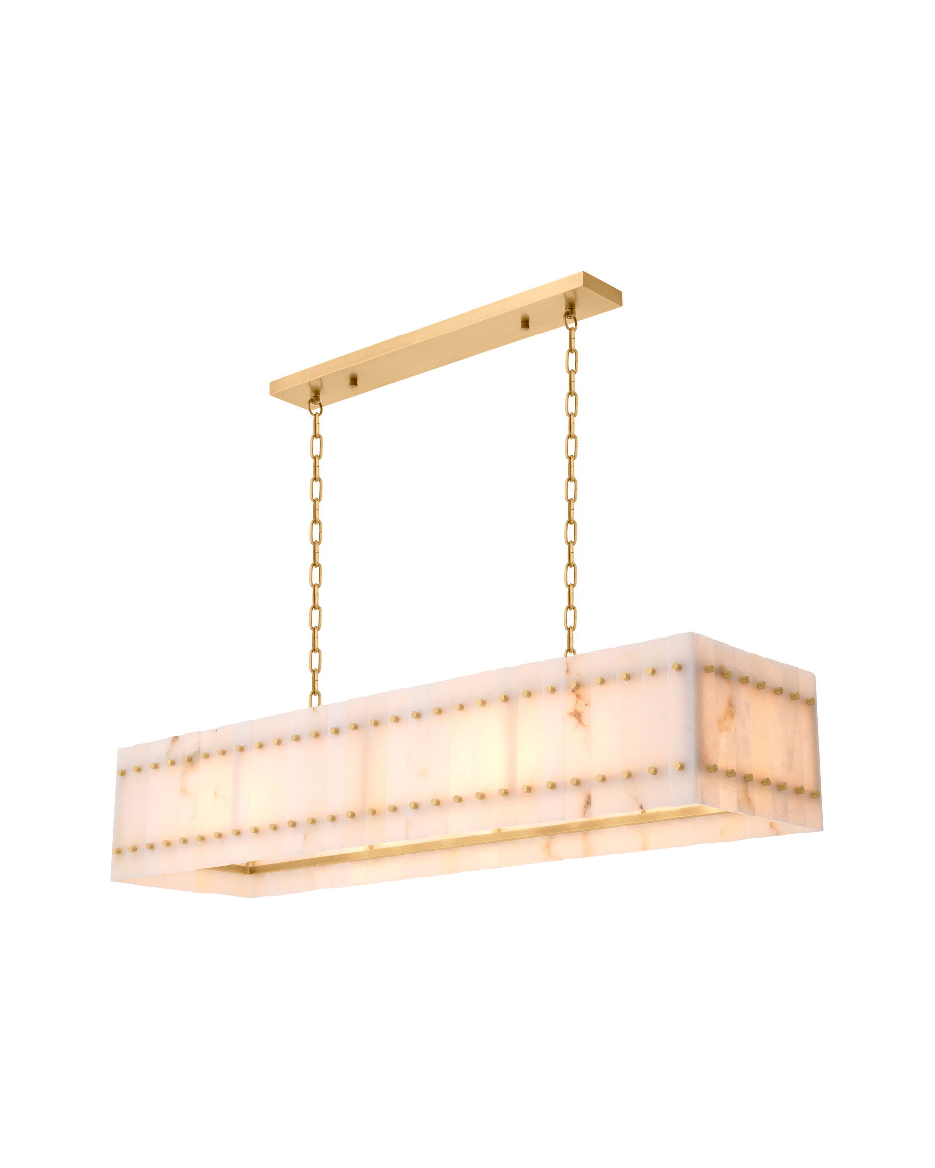 Ruby Chandelier Alabaster Brass