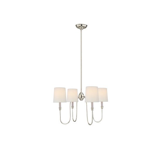 null - Vendome Chandelier Polished Nickel/Linen Small