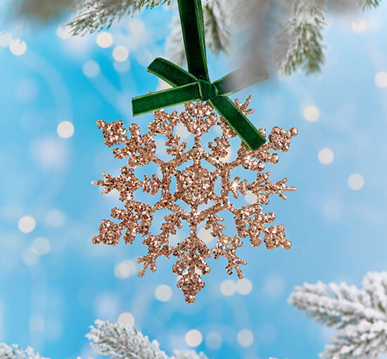 Green - Weston Snowflake Ornament Gold/Green