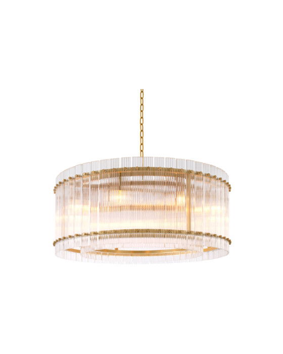 Ruby lysekrone antik messing