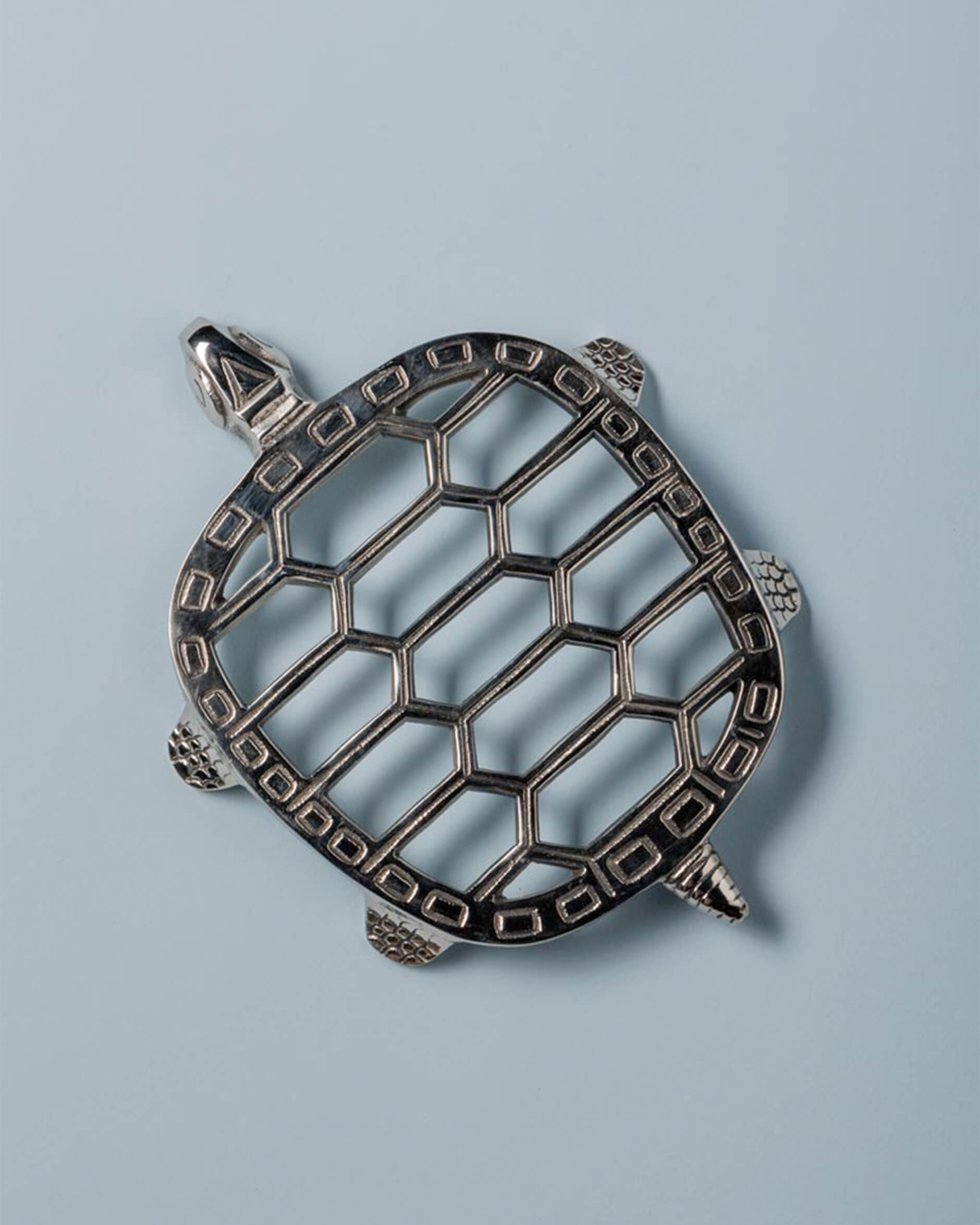 Sköldpadda grytunderlägg silver